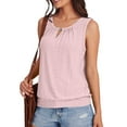 thumbnail image 2 of Women's Summer V Neck Keyhole Hollow Out Tank Top Tops Blouses Camisoles Loose Fit Solid Color Soft Casual Daily Wear Vacation Beach Party Fashion Essential Gift for Women, 2 of 9