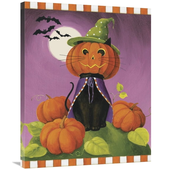 Global Gallery's 'Happy Haunting Cat' By Lisa Audit Stretched Canvas Wall Art