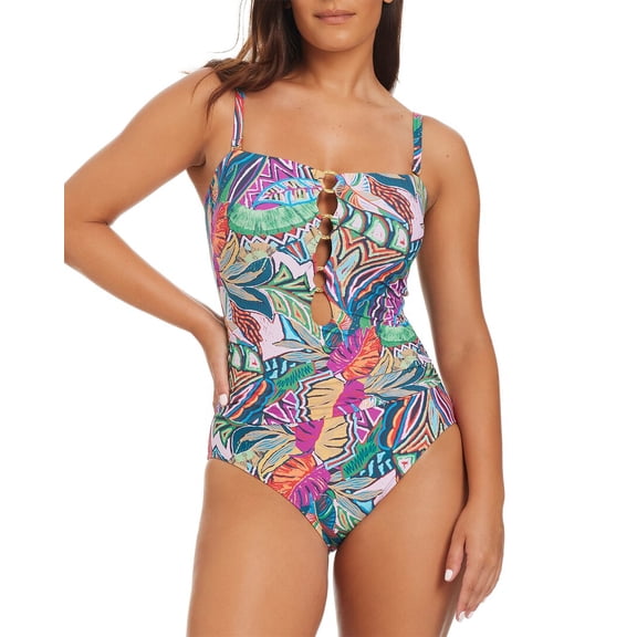 Beyond Control Swimwear womens Leaf It To Me Bandeau One Piece, 6