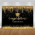 thumbnail image 5 of Graduation Backdrop 2024 Black and Gold Graduation Decorations Class of 2024 Congrats Grad Banner 2024 Congratulations Graduate Photo Background, 5 of 9