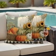 thumbnail image 4 of Orange Pumpkin Fall Outdoor Waterproof Pillow Covers, Thanksgiving Botanical Oil Painting Decorative Square Throw Pillowcase Sofa Cushion Sham for Patio/Couch/Chair, 26"x26" 2 Pack, 4 of 8