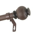 thumbnail image 3 of 1" Dia Faux Wood Curtain Rod 48-84 inch with Malik Finials - Dark Walnut, 3 of 3