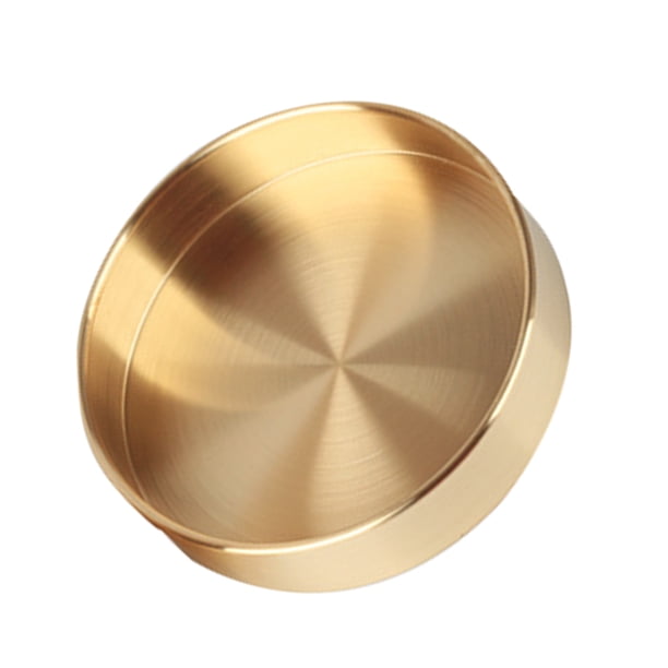 Kearding Bandeja de servicio vintage dorada redonda de 10-14 cm Bandeja de metal con acabado martillado Decoración del hogar latón 10cm Kearding JJ20277-01