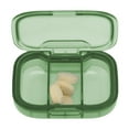 thumbnail image 2 of Unique Bargains 1 Pc Pill Case 3 Grid Portable Pill Box Clear Green, 2 of 6