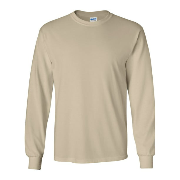 Gildan - Gildan Mens Ultra Cotton Long Sleeve T-Shirt, M, Sand ...