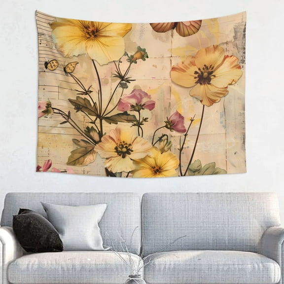 Picia Vintage Floral Butterfly Collage Pattern Tapestry-Tapestries for Bedroom Living Room Dorm(29x37")