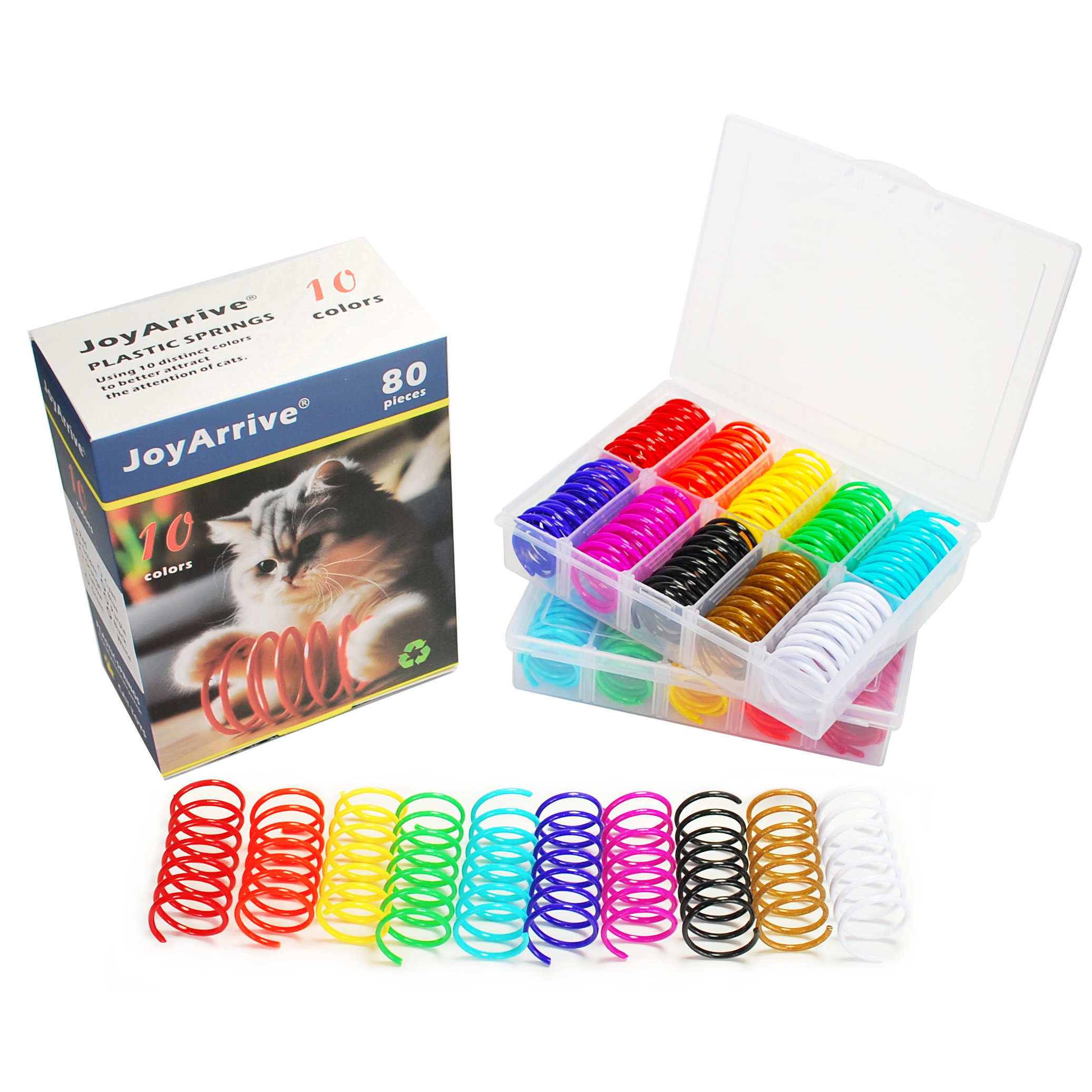 JoyArrive 80-Piece Cat Spring Toys Multicolor Set photo 4
