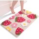 thumbnail image 1 of Alfombras de baño beige, lindas alfombras de baño con diseño de fresas, accesorios de baño coloridos, divertidas alfombras de flores, alfombras antideslizantes, alfombras de baño lavables a máquina,, 1 of 6