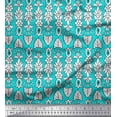 thumbnail image 1 of Soimoi Polyester Crepe Fabric Leaves & Floral Block Print Fabric by The Yard 42 Inch Wide, 1 of 3