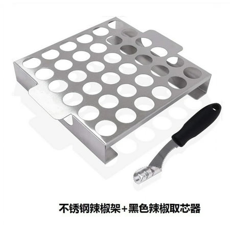 

1 Set Pepper Grill Rack Barbecue Roaster Chicken Drumstick Holder Pepper Roasting Rack
