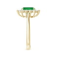 thumbnail image 3 of ANGARA Natural Cushion Cut 1.25 ct Emerald and Diamond Floral Ring with Claw Set in 14K Yellow Gold for Women (Size-8x6mm) | May Birthstone, Anniversary, Jewelry Gift for Women | Natural Emerald Ring, 3 of 8