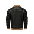 thumbnail image 4 of Yiliang Mens Suede Leather Jacket Water Proof Coat Warm Insulated Fall and Winter Season Clothes,Black,M, 4 of 6