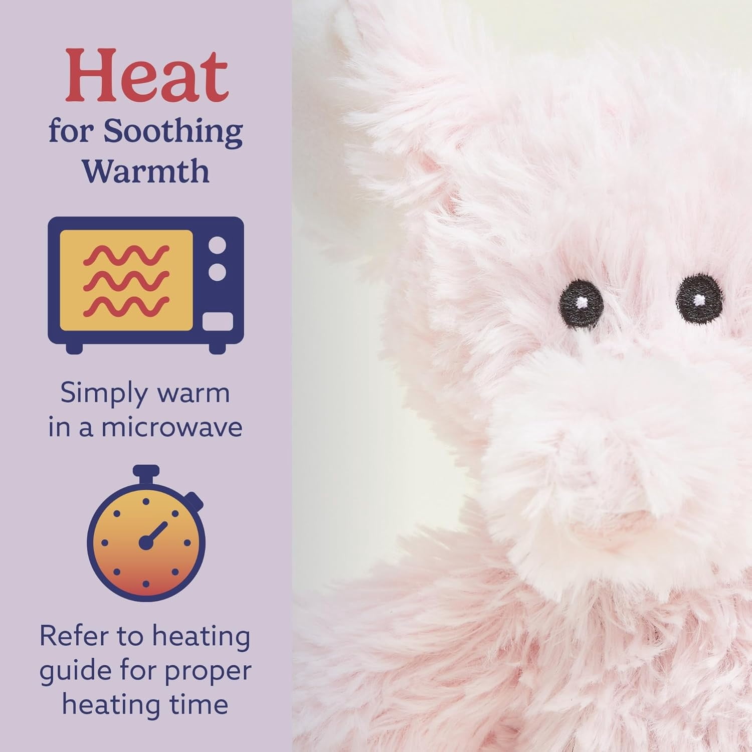 warmies 13” Pink Elephant Stuffed Animal, Microwavable Heated Plushies and Weighted Soft Plush Toys