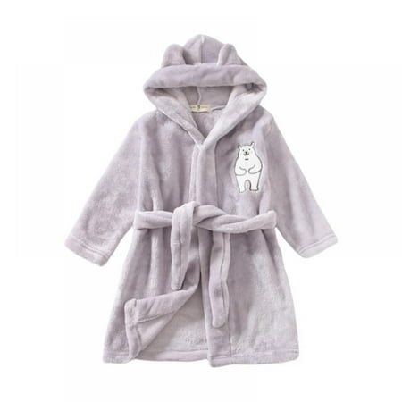 

Lovebay Boys Girls Bathrobes Toddler Kids Hooded Robes Children s Flannel Bathrobes 1-7 Years