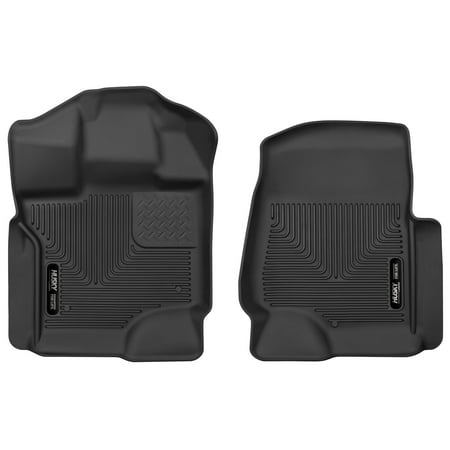 F250 Carpet - Husky Liners 53361 Black Front Floor (Fits 2017 F250/F350 Crew/SuperCab)