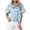Blue, variant on Women's Striped Blouse Puff Sleeve Ruffle Collar Button Up Shirt 2026 Fashion Balloon Sleeve Spring Summer Work Top Blue M