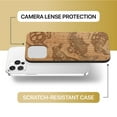 thumbnail image 6 of Case Yard Wooden Case Outside Soft TPU Silicone, Slim Fit Shockproof Wood Protective Phone Cover for Girls Boys Men and Women, Supports Wireless Charging Tortugas Design case for iPhone-12-Pro-Max, 6 of 7