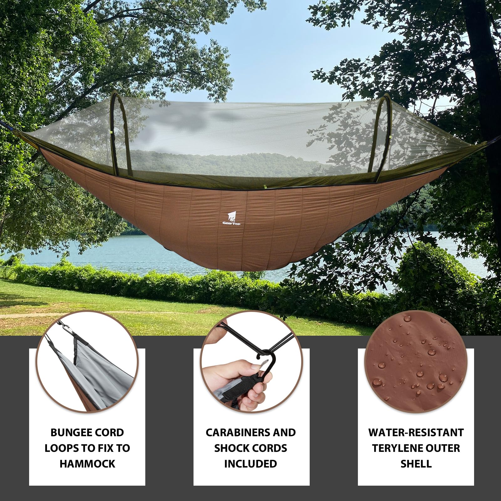 GEERTOP Portable Hammock Quilt for Camp Lightweight Full Length 4 Seasons Warm Single Double Hammock Underquilt for Outdoor Camping Hiking Backpacking Travel Beach Backyard Patio
