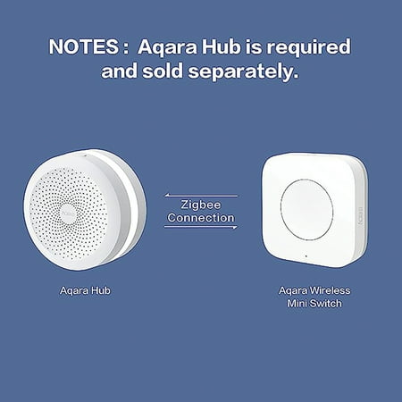 T1 Mini Switch Wireless Control Center- Requires Aqara Hub, Supports Apple HomeKit, Alexa, SmartThings - White