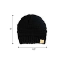 thumbnail image 4 of C.C Babies' Winter Knit Plain Cuff Skull Cap Beanie Hat, Solid Black, 4 of 5