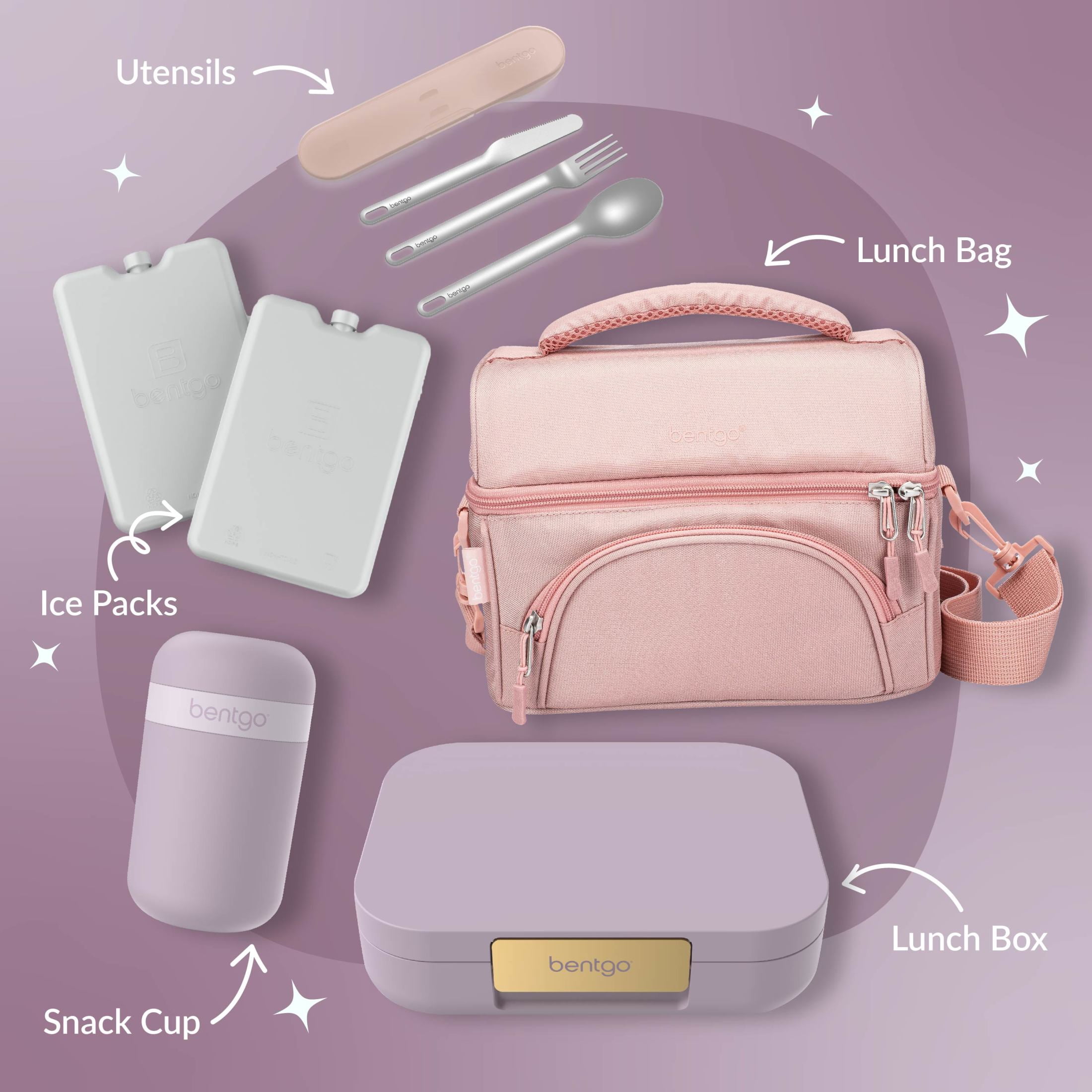 Bentgo Modern - Adult & Teen Bento Lunch Box; 3-4 Compartments, Leak-Resistant, 5.5 Cup Capacity/44 fl oz, Improved Locking Clips, Reusable, BPA-Free, Dishwasher/Microwave Safe Tray (Orchid)