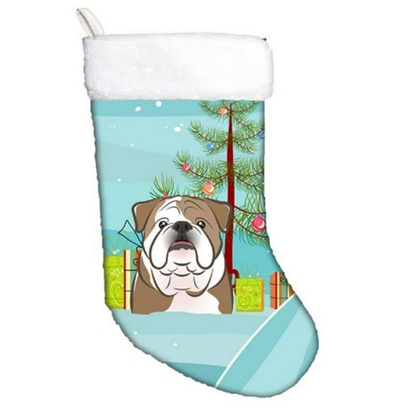 Christmas Tree & English Bulldog Christmas Stocking