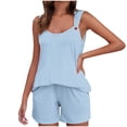 thumbnail image 2 of Casual Nights Women's Tank Top with Short Pajamas Set - Cami Shorts and Printed Shirt Bottom Sleepwear Pjs Sets with Pocket, 2 of 7