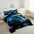 thumbnail image 3 of Castle Fairy Boys Girls Abstract Mushroom Bedding Comforter Set 2pcs,Neon Lights Botanical Plants Twin Comforter Sets Microfiber,Flying Butterflies Breathable Bedding Set,Super Cozy Room Decor, 3 of 8