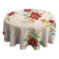 thumbnail image 4 of Pioneer Flower Floral Print Pattern Round Tablecloth 60"x60",Wrinkle Wipeable Table Cloth for Kitchen Dining Room Picnic Patio Party, 4 of 6