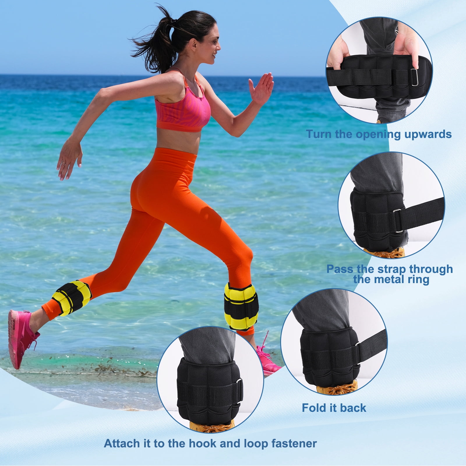 Uxcell 10 Lbs Total/ 5 Lbs Each Adjustable Ankle Weights Wrist Leg Arm Weights Sandbags for Women Men Dark Green