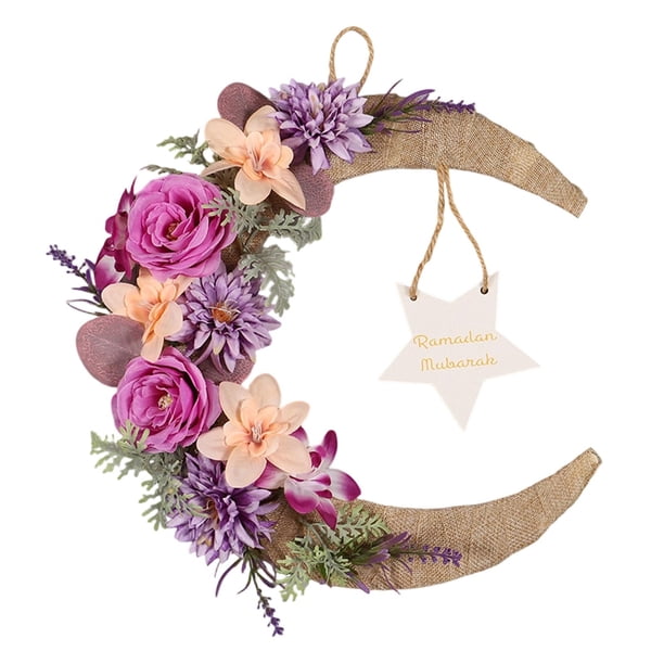 Guirnalda decorativa de flores artificiales para Ramadán, para ventana, pared y porche de verano. S