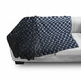 thumbnail image 3 of Dark Blue Soft Flannel Fleece Throw Blanket, Diagonal Checkered Pattern Halftone Technology Inspired Modern Futuristic, Cozy Plush for Indoor and Outdoor Use, 60" x 80", Dark Blue White, by Ambesonne, 3 of 6