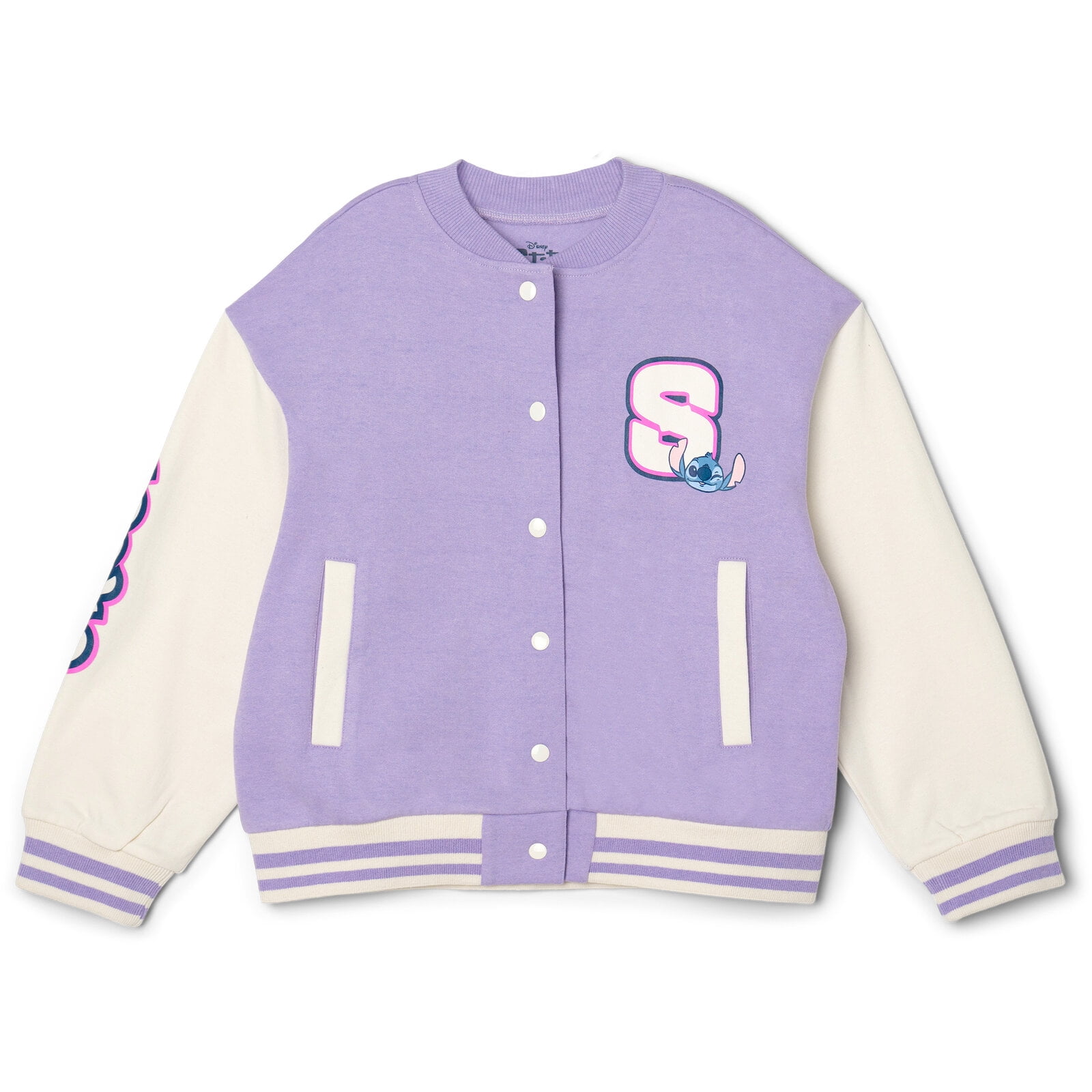 Disney Lilo & Stitch Fleece Varsity Bomber Jacket and Jogger Pants Outfit Set Toddler to Big Kid