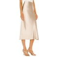 thumbnail image 3 of Falda para Mujer, de Satén de Seda, Elástica, de Cintura Alta, Estilo Informal, de Guepardo. Beige M, 3 of 5