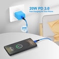 thumbnail image 2 of 2 Pack 20W PD Fast Wall Charger Block with 10FT 60W USB-C to C Braided Cables, Phone Charger Compatible with iPhone 17/16/15 Pro Max iPad Pro Galaxy S26 Android, Blue, 2 of 7