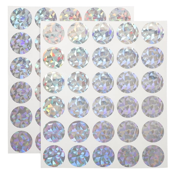CIMAXIC scratch off stickers 2 Sheets Scratch Off Stickers Round Glitter Labels Peel and Stick DIY Labels,6.5"X5.71"X0.04"