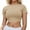 Beige, variant on Womens Crop Tops Fall Solid Color Shirts Short Sleeve Dressy Blouses 2026