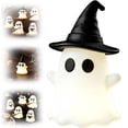 thumbnail image 2 of Halloween Decorations Indoor,Mini Ghost Figurines,Halloween Ghost Luminous Desktop Ornaments,Halloween Decoration for Gift Props Bookshelf Tabletop Bookshelf Home Decor (Z-with Witch Hat), 2 of 4