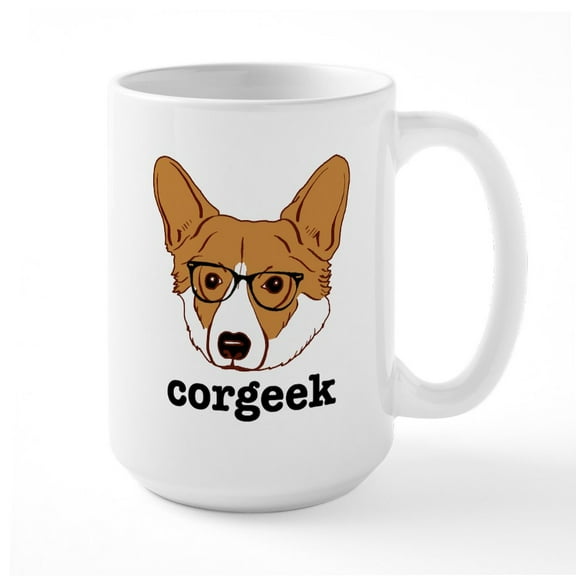 CafePress - Corgeek - 15 oz Ceramic Large White Novelty Mug
