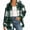 Green, variant on Flannel Shacket for Women Jacket Plaid Button Down Long Sleeve Shirt Beige Size S