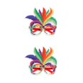 thumbnail image 4 of Gafas de disfraz Inteprter DIY Plume Color brillante carnaval tema fiestas gafas divertidas vanidad bola actuación máscara disfraz Type1 NO1, 4 of 6