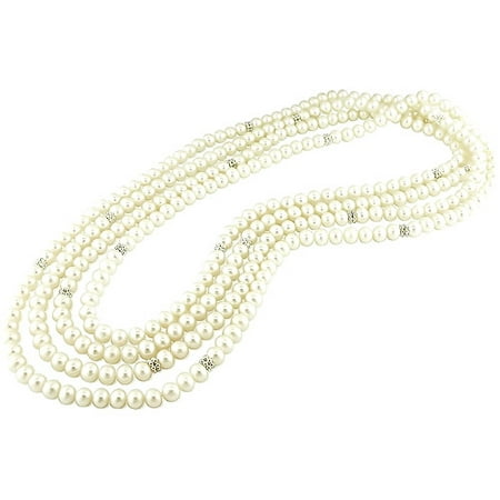 Freshwater Cultured 6.0-6.5mm White Potato Pearl Endless Necklace, 72