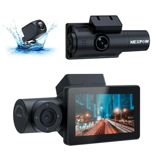 NEXPOW 3 Channel 4K Dash Cam, 4K+1080P Front and Rear, 4K+1080P Front