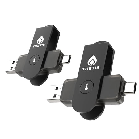 Thetis Pro For Business - FIDO2 Security Key L1 MFA & NFC Passkey Access For School ERP, Employee Online Account, Compatible with Coinbase Google Workspace Apple ID Window Salesforce,Dual USB A +USB