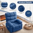 thumbnail image 3 of JMYMRY 360°Swivel Rocker Recliner Chair with Side Pockets, Adjustable Lounge Chair with Elegant Design for Living Room, Bedroom, Blue, 3 of 7