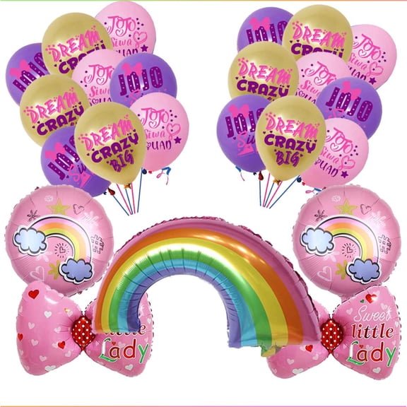 JOJO Siwa Balloons Birthday Party Supplies Decor Fans Set Decorations Kit