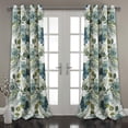 thumbnail image 1 of Lush Decor Floral Paisley Light Filtering Window Curtain Panel Pair 52""W x 108""L Blue, 1 of 6