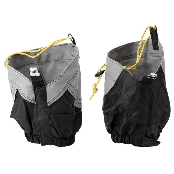 2pcs Outdoor Waterproof Gaiters Lighweight Nylon Hiking Boot Gaiters Sand Mud Prevention Gaiters (Black and Rope for Random Color)