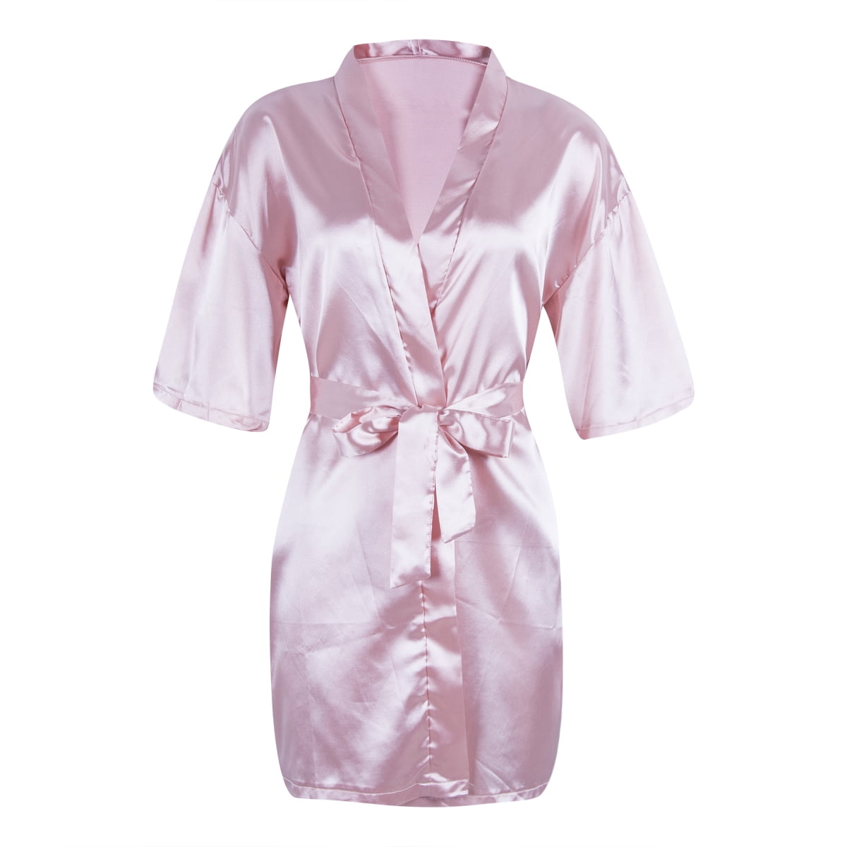 Buy Sexy Women Short Wedding Bride Bridesmaid Satin Silk Robe Floral Bathrobe Kimono Online In 