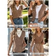 thumbnail image 6 of jinghuiyue Womens Button Down Sweater Vest Cap Short Sleeve Lightweight Cardigan Cable Knit Tops M, 6 of 7